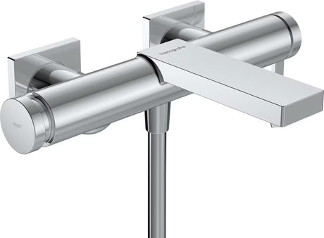 Ścienna jednouchwytowa bateria wannowa Hansgrohe Tecturis E w wykończeniu chrom z przyciskiem Select