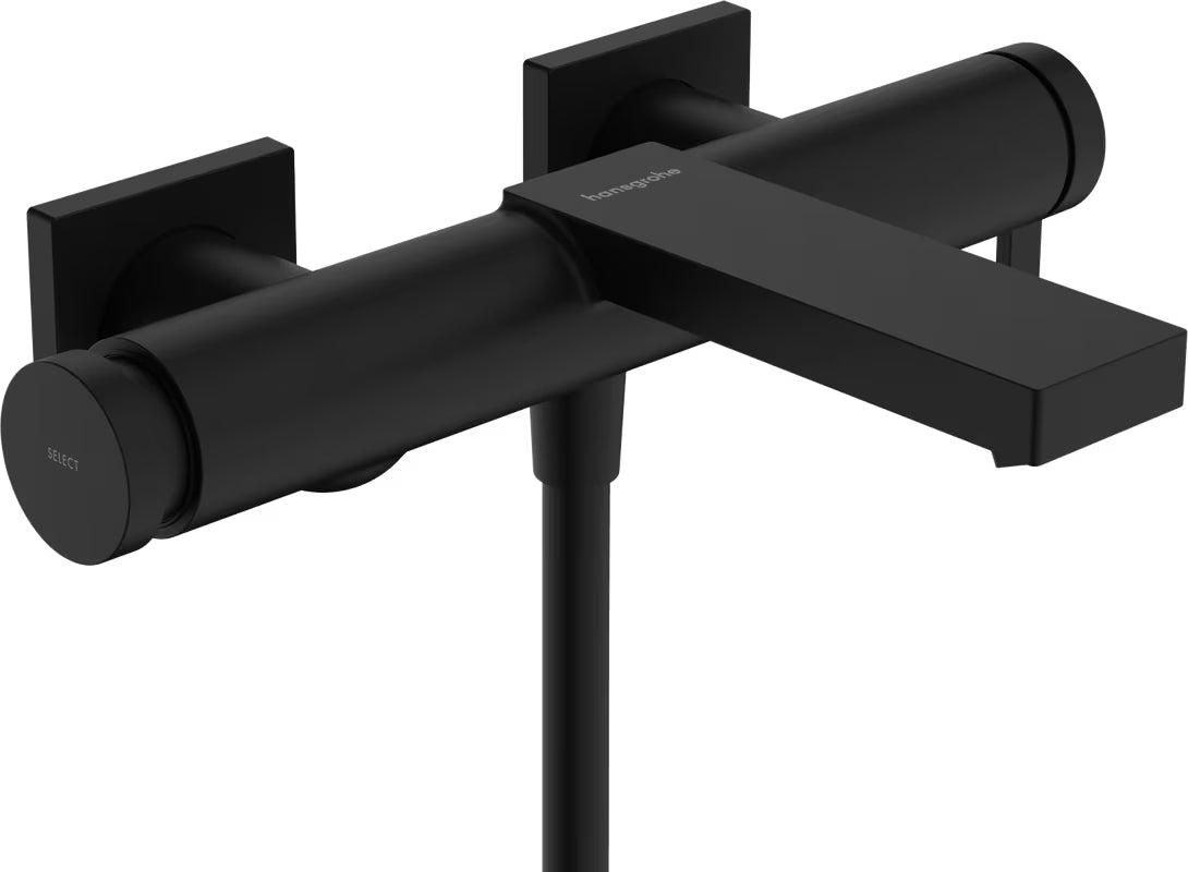 Hansgrohe Tecturis E jednouchwytowa ścienna bateria wannowa w matowej czerni z przyciskiem Select