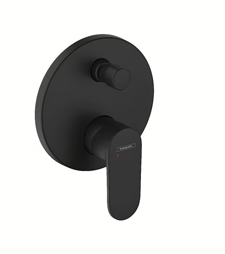 Podtynkowa prysznicowa i bateria wannowa Hansgrohe Vernis Blend w matowej czerni z dźwignią