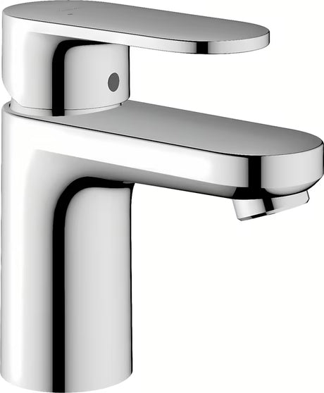Chromowana bateria umywalkowa jednouchwytowa hansgrohe Vernis Blend 70 z odpływem i z korkiem automatycznym