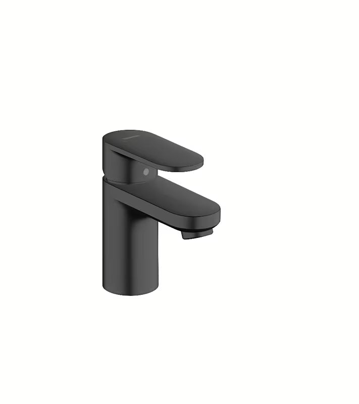 Bateria umywalkowa jednouchwytowa hansgrohe Vernis Blend 70 w matowej czerni z odpływem z korkiem cięgnowym
