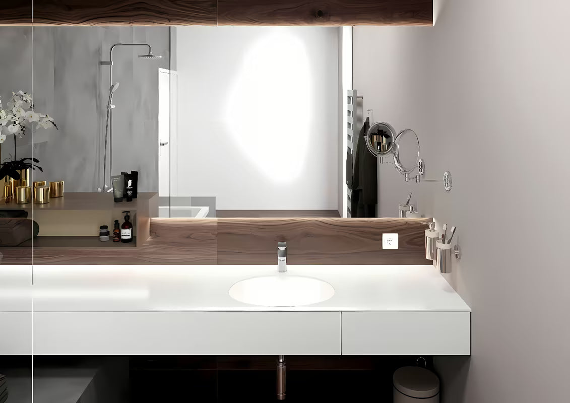 Bateria chromowana jednouchwytowa bateria umywalkowa Hansgrohe Vernis Blend 100 z odpływem i cięgnem.