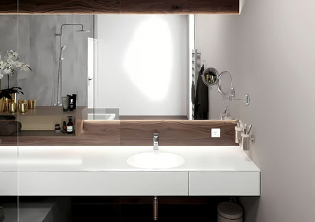 Bateria chromowana jednouchwytowa bateria umywalkowa Hansgrohe Vernis Blend 100 z odpływem i cięgnem.