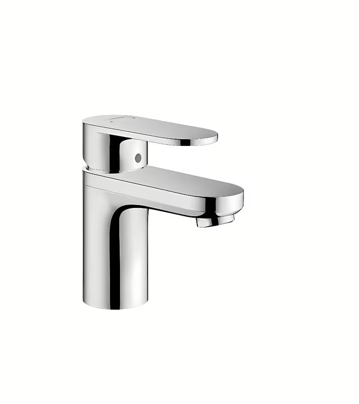 Chromowana jednouchwytowa bateria umywalkowa Hansgrohe Vernis Blend z odpływem i cięgłem