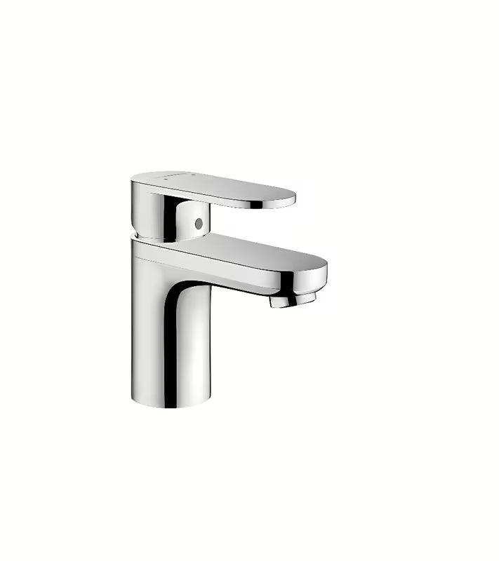 Chromowana bateria umywalkowa jednouchwytowa Hansgrohe Vernis Blend z korkiem cięgnowym i technologią AirPower