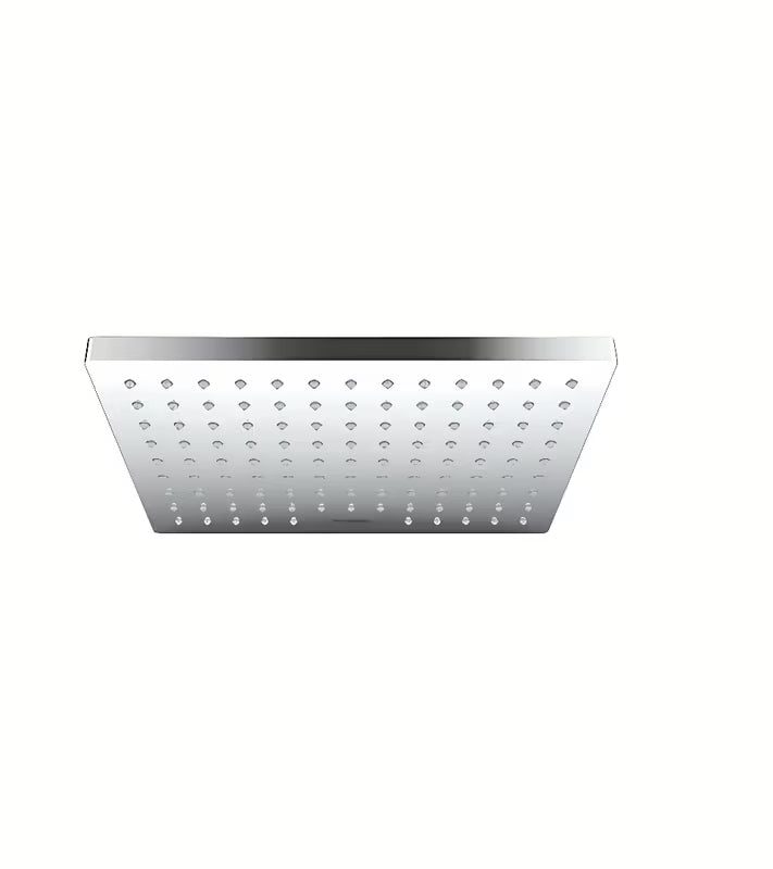 Chromowana deszczownica  hansgrohe Vernis Shape 230 ze strumieniem Rain i prostokątną głowicą 230 x 170 mm