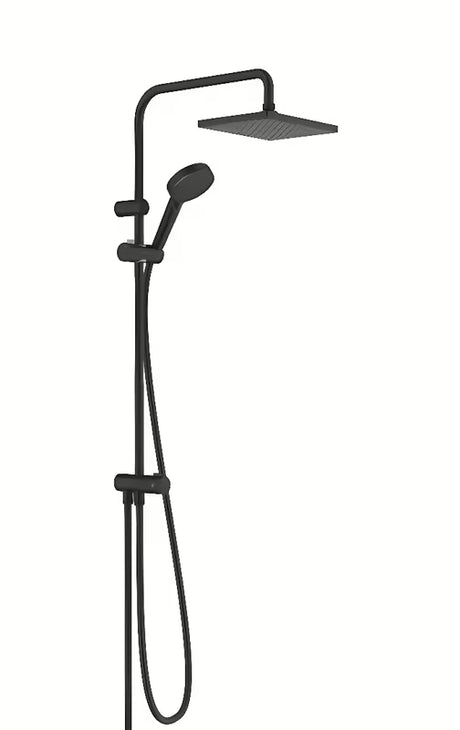 System prysznicowy Hansgrohe Vernis Shape w matowej czerni z deszczownicą 230 x 170 mm i słuchawką prysznicową