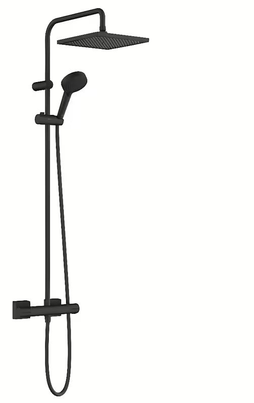 Hansgrohe Vernis Shape 240 EcoSmart system prysznicowy z baterią termostatyczną w matowej czerni