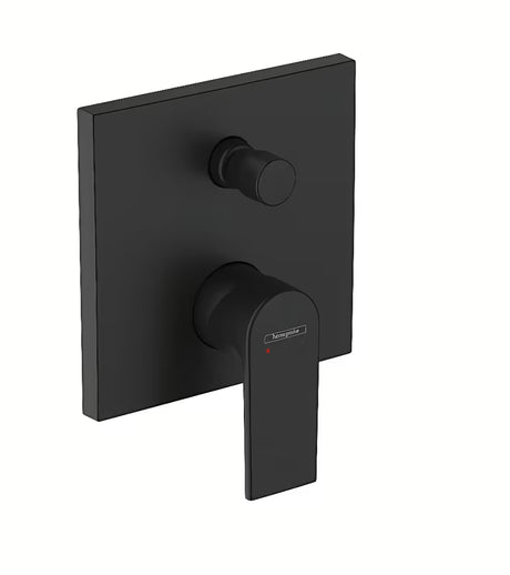 Podtynkowa jednouchwytowa prysznicowa i bateria wannowa Hansgrohe Vernis Shape w matowej czerni.