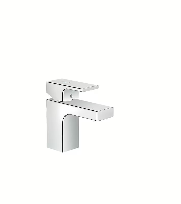 Chromowana bateria umywalkowa jednouchwytowa Hansgrohe Vernis Shape z odpływem i cięgłem