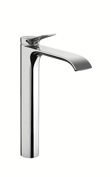 Wysoka jednouchwytowa bateria umywalkowa Hansgrohe Vivenis w wykończeniu chrom z ekstra szerokim strumieniem.