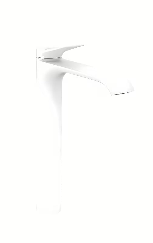 Hansgrohe Vivenis wysoka jednouchwytowa bateria umywalkowa w matowej bieli z extra szeroką wylewką