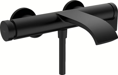 Ścienna jednouchwytowa bateria wannowa hansgrohe Vivenis w matowej czerni z przyciskiem Select