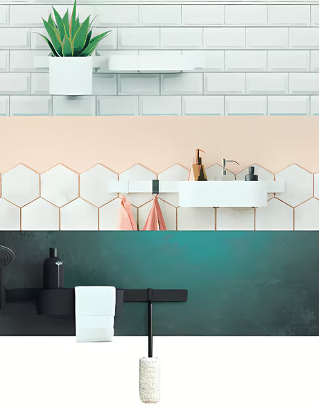 Głęboka półka Hansgrohe wallstoris w matowej bieli pro montaż na drążku ściennym