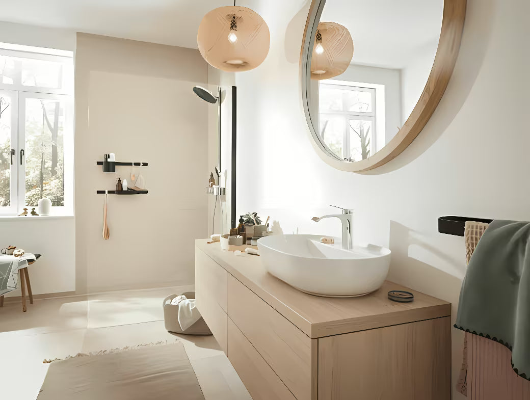 Półka Hansgrohe wallstoris w matowej czerni pro montaż na drążku ściennym