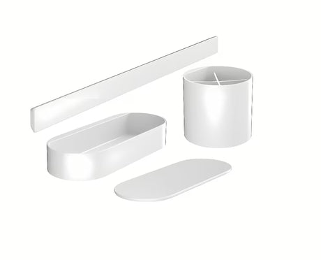 Hansgrohe wallstoris zestaw akcesoriów łazienkowych w matowej bieli pro montaż bez wiercenia