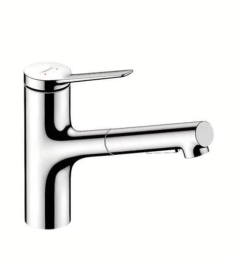 Chromowana bateria zlewozmywakowa Hansgrohe Zesis z wyciąganą wylewką z przełączaniem dwóch strumieni