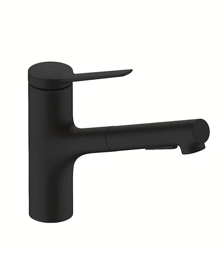Hansgrohe Zesis bateria zlewozmywakowa w matowej czerni z wyciąganą wylewką z przełączaniem dwóch strumieni