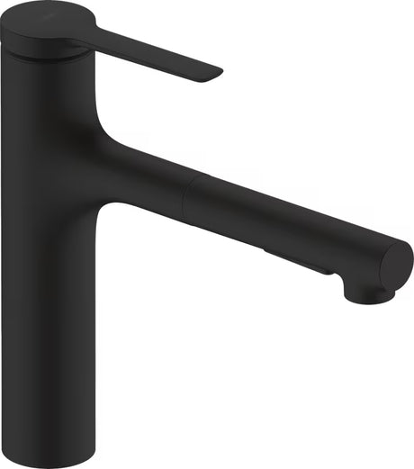 Hansgrohe Zesis M33 bateria zlewozmywakowa w matowej czerni z wyciąganą wylewką