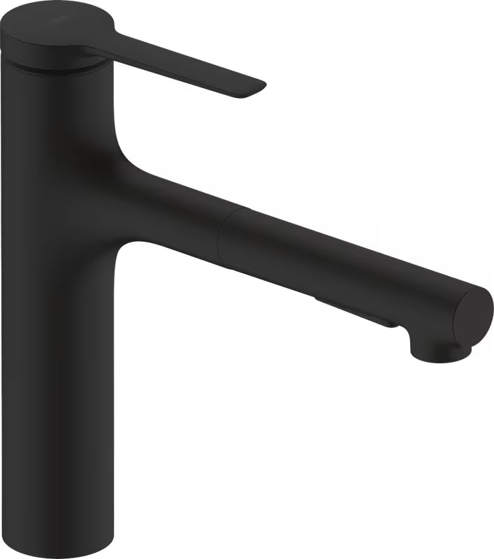 Hansgrohe Zesis M33 bateria zlewozmywakowa w matowej czerni z metalową wyciąganą wylewką i sBoxem