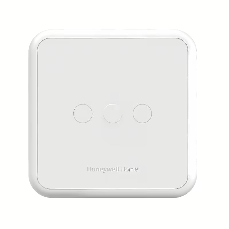 Biały przewodowy cyfrowy termostat pokojowy Honeywell DT4 z wyświetlaczem LED i przyciskami dotykowymi