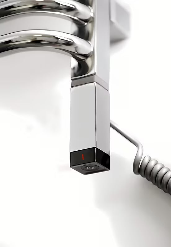 Błyszczący chromowany grzałka elektryczna do grzejnika House Level One pro grzejnik łazienkowy grzejnik łazienkowy o mocy 300 W.