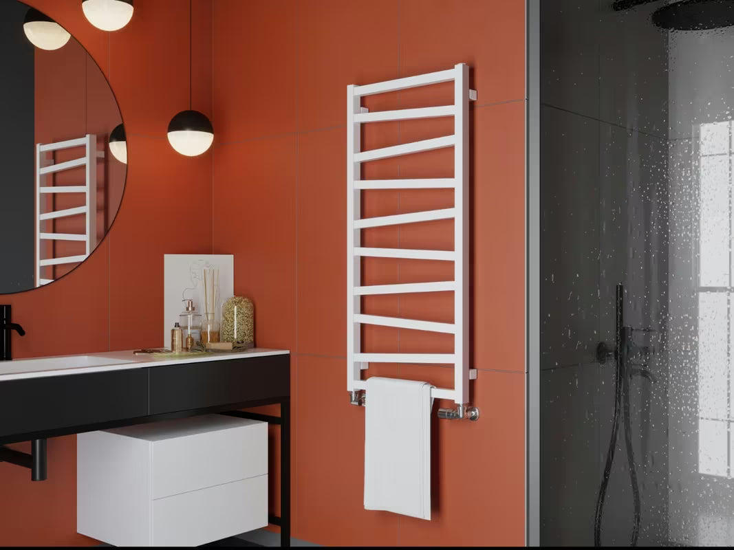 Biały kombinowany grzejnik łazienkowy House Level Zet 50x157,2 cm z podłączeniem bocznym