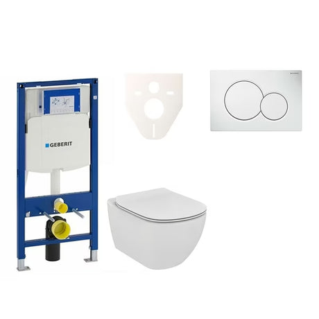 Zestaw WC podtynkowy Ideal Standard Tesi z modułem Geberit Duofix i przyciskiem Sigma 01 w kolorze białym