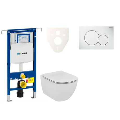 Zestaw WC podtynkowy Ideal Standard Tesi z modułem Geberit Duofix, przyciskiem Sigma 01 i wkładką wygłuszającą