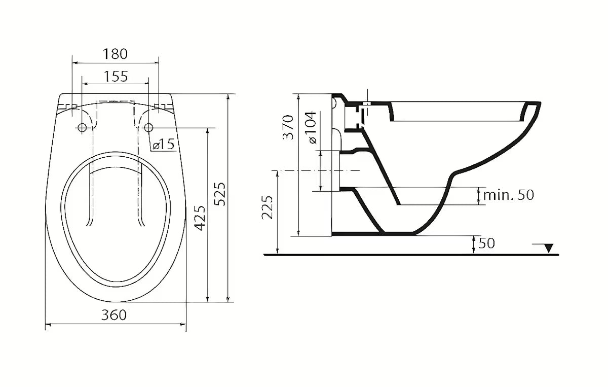 Białe miska WC wisząca Ideal Standard Eurovit z głębokim spłukiwaniem i technologią BoxRim
