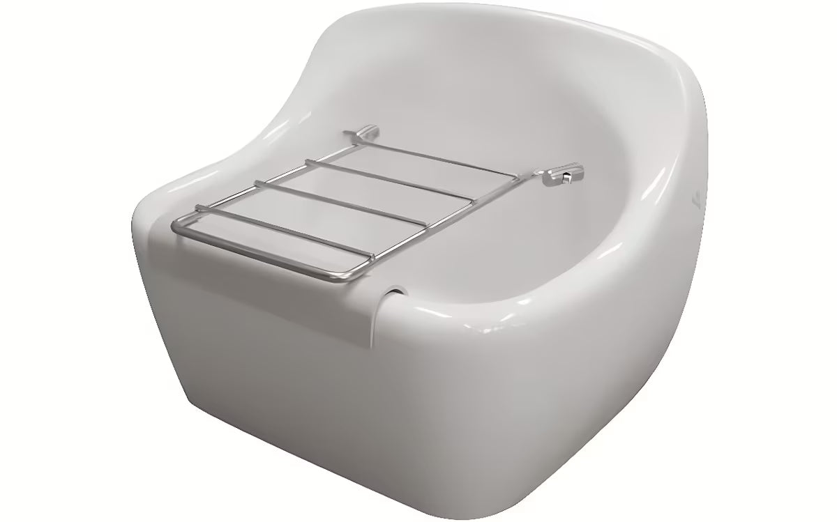 Biała wisząca zlew gospodarczy Ideal Standard Duoro 45x45 cm z ceramiki szkliwionej z otworami na ruszt pro