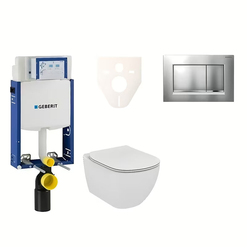 Zestaw WC podtynkowy Ideal Standard Tesi z modułem Geberit Kombifix i przyciskiem Sigma 30