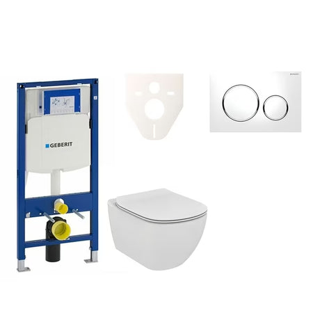 Zestaw WC podtynkowy Ideal Standard Tesi z modułem Geberit Duofix, przyciskiem Sigma 20 i matą wygłuszającą