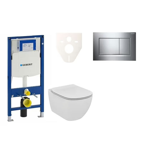 Zestaw WC podtynkowy Ideal Standard Tesi z modułem Geberit Duofix, przyciskiem Sigma 30 i matą wygłuszającą