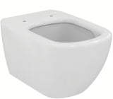 Białe miska WC wisząca Ideal Standard Tesi z technologią AquaBlade i deską soft Close