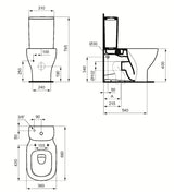 KOMPAKT wc Ideal Standard Tesi w kolorze białym z technologią AquaBlade i deską soft Close.