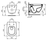 Biała miska WC wisząca Ideal Standard Tesi z ukrytym mocowaniem i nowoczesnym owalnym designem