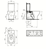 Biały ceramiczny zbiornik spłukujący Ideal Standard Tesi pro KOMPAKT wc z funkcją podwójnego spłukiwania DualFlush