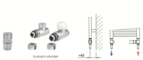 Isan Termsada110 zestaw termostatyczny prosty z podłączeniem do podłogi w wykończeniu chrom