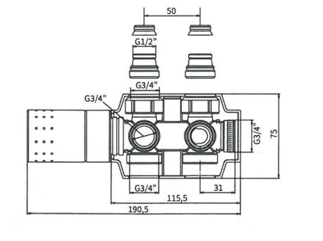 Uniwersalny zawór termostatyczny Isan Chrome pro grzejnik łazienkowy z przyłączem środkowym i rozstawem 50 mm, chrom.