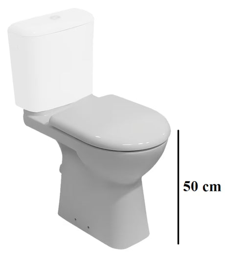 Jika Deep MISKA wc miska WC kompakt z lejowym spłukiwaniem, odpływem pionowym i podwyższoną wysokością 50 cm w kolorze białym