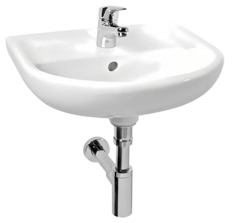 Biała umywalka wisząca Jika Lyra Plus 65 x 52 cm z przelewem i otworem pro baterię