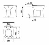 Białe miska WC stojąca Jika Lyra Plus z odpływem pionowym i spłukiwaniem półkowym 3/6 l