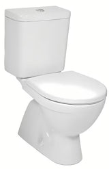 Białe KOMPAKT wc Jika Lyra Plus z odpływem pionowym i lejowym spłukiwaniem 3/6 l