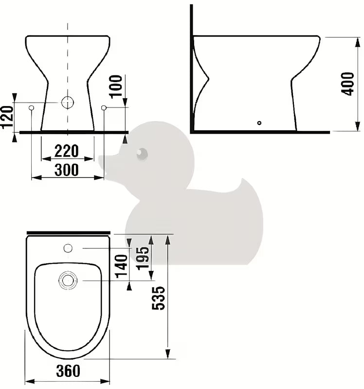 Biały stojący bidet Jika Lyra Plus o zaokrąglonym ceramicznym wzornictwie