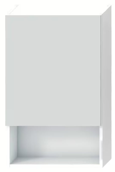 Biała wisząca szafka lustrzana Jika Lyra Plus 50 x 80 cm z półką