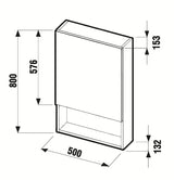 Biała wisząca szafka lustrzana Jika Lyra Plus 50 x 80 cm z półką