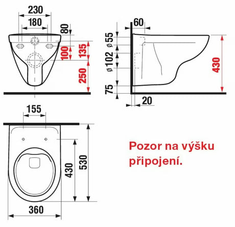 Miska WC Wisząca Jika Lyra Plus bez układu spłukującego w kolorze białym pro nowoczesnej łazienki