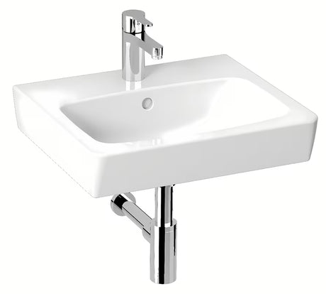 Biała ceramiczna umywalka meblowa Jika Lyra Plus Viva z otworem pro na baterię pośrodku