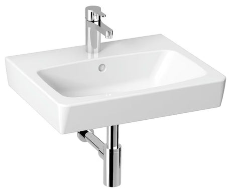 Biała ceramiczna umywalka meblowa Jika Lyra Plus Viva z otworem pro na baterię pośrodku